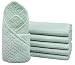 Sinland Microfiber Waffle Weave Dish Cloths Dishcloths Washcloths Facial Cloths 13 Inch X13 Inch Pack of 6 Light Jade.