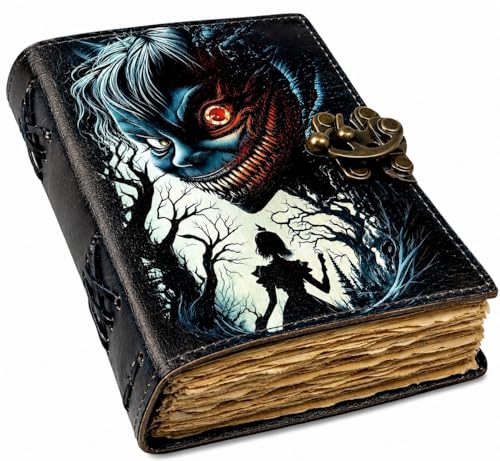 Carnet gothique œil de dragon HINDORO en cuir à spirales pour grimoire de sorcellerie