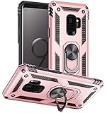 Yiakeng Hülle für Samsung Galaxy S9, Samsung S9 Hülle, Stoßfest Schutzhülle Mit Ring Standfunktion Case Cover für Samsung Galaxy S9 (Roségold)