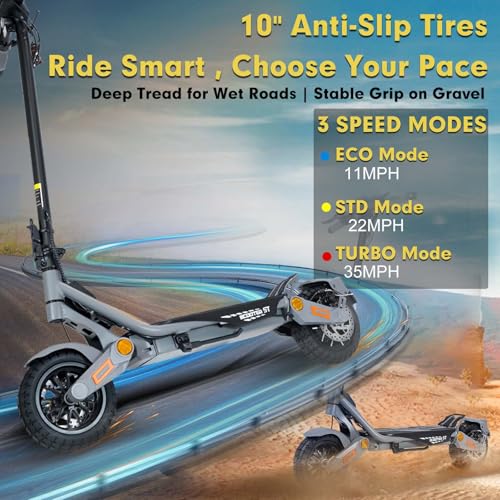 Image of Electric Scooter for Adults, 5600W /1500W /1200W /800W Motor Fast Electric Scooter, 46 /40 /35 MPH Top Speed, 27Ah /20.8Ah /15.6Ah Battery, 10 /11 inch Off Road Tire Foldable E-Scooter for Commuter Outdoor campus