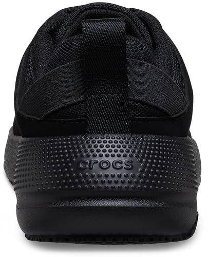 Crocs Men's On The Clock Work Sneakers, Slip Resistant Shoes, Triple Black, 9