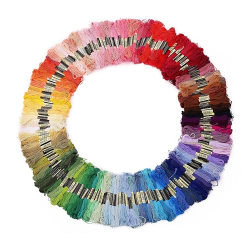 Fil à broder coton OSOLADY en écheveaux multicolores pour loisirs créatifs