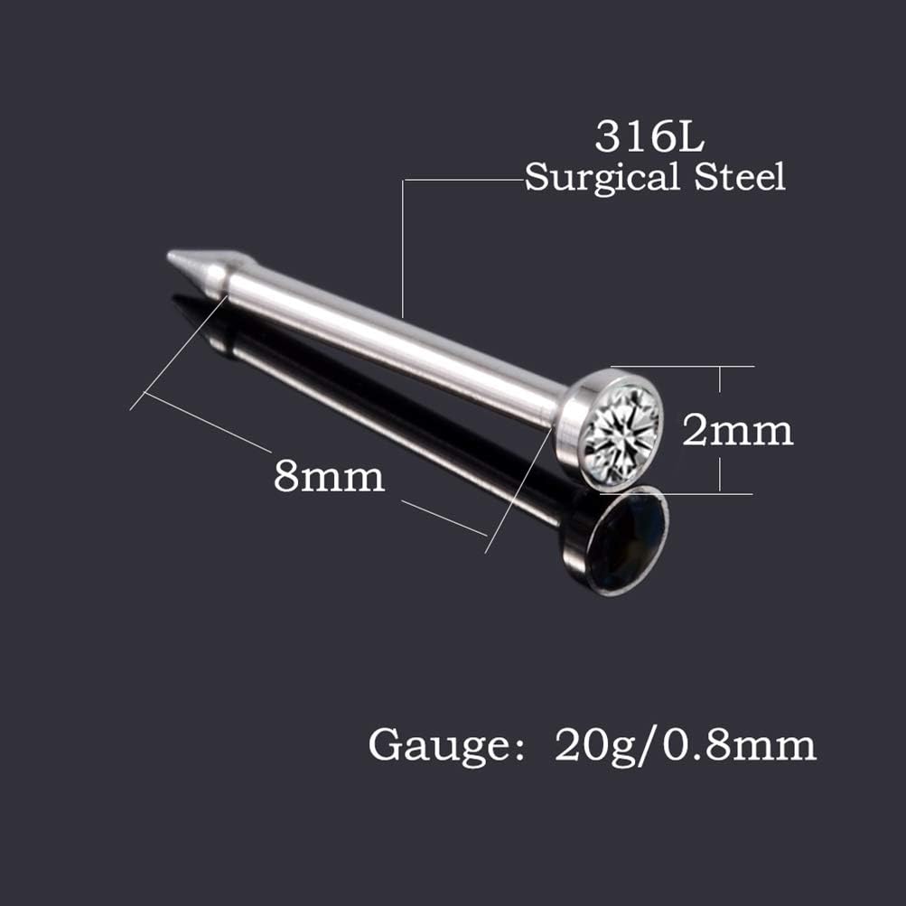 Silver Angel Nose Piercing Kit 20G Nose Stud Disposable Self Ear Nose Piercing Gun Kit Safety Painless Body Piercing Kit Tool (6 Pack)
