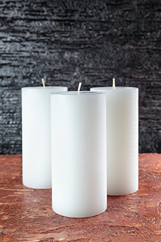 Melt Candle Company Set Of 3 Pillar Candles 3" X 6" Fragrance Free Handpoured Weddings, Home Decoration, Restaurants, Spa, Church Smokeless Cotton Wick - Turquoise #TOP6