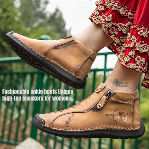 Zipper Women Ankle Boots, Renaissance Outdoor Casual Fashion Boot for Women Inspired from Medieval Shoes2