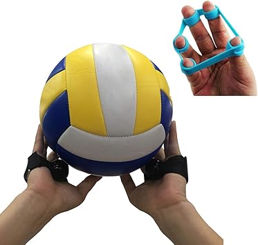 Amazon バレーボール トレーニング補助具 素晴らしいスポーツセット 適切な手の配置に最適 指ストレッチャー付き調節可能なストラップ2本 ブラック Flies バレーボール