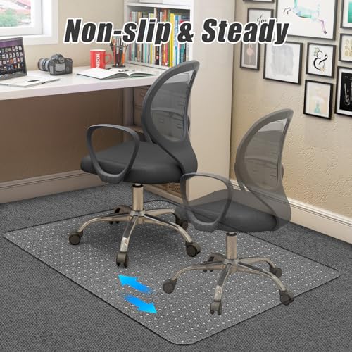 image for Sycoodeal Office Clear Chair Mat for Carpet Floor, Plastic Rolling Com