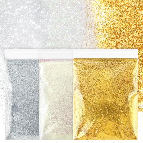 LOPHE Purpurina, 20g 3Colores Purpurina Corporal para Glitter Maquillaje, Polvos Acrilicos para Uñas Pelo Ojos Cara y Cuerpo, Purpurina Polvo para Purpurina Maquillaje, Decoracion Uñas y Manualidades