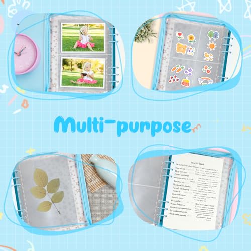 Image of 7 in 1 Sticker Storage Organizer, A5 Reusable Zipper Binder with Tools | Durable Pvc 6-Ring zipper sticker binder, Cute and Shiny Cover, Stickers Not Included