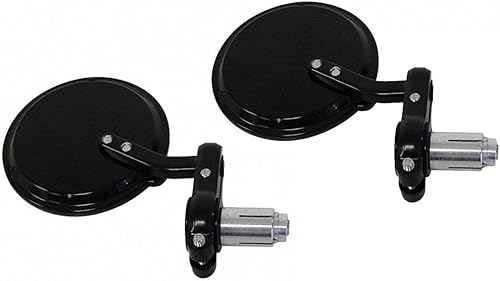 Miniatura 5 de 1 par de espejos de motocicleta redondos CNC negros compatibles con Ducati Scrambler Cafe Racer 2020