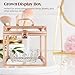 Donghome Crown Box 7.9 x 6.7 x 7.5inch, Clear Makeup Case,Cosmetic Organizer, Large Capacity Transparent Acrylic Artists Display Case for Vanity,Bathroom Counter or Dresser (Rose Gold)