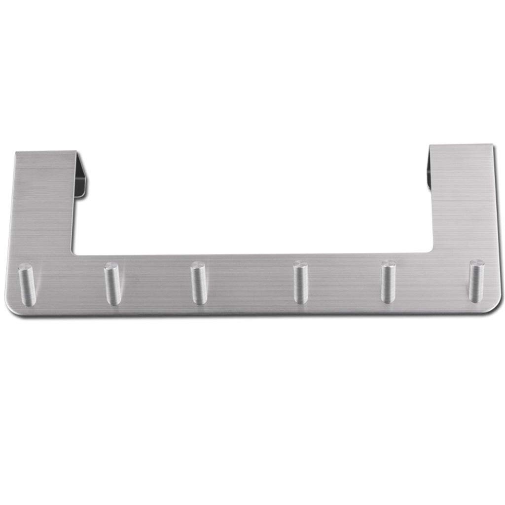 GAIXIA Coat Rack Stainless Steel Wall Mounted Over Door Hooks Heavy Duty Clothes Hat Holder Towel Rack(6 Hook) Coat Rack (Color : A)