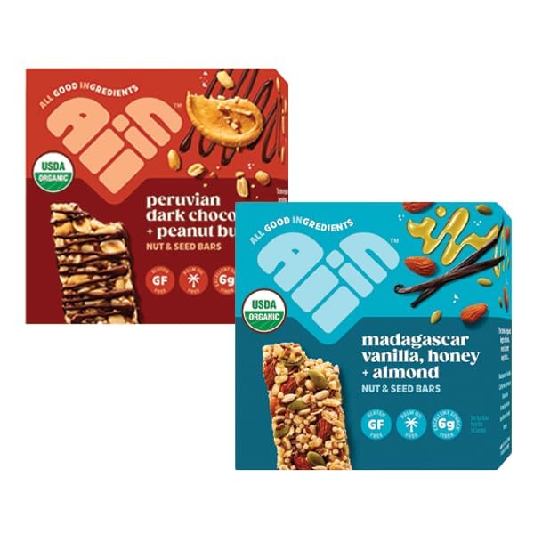 All In Snack Bars Nut & Seed Variety Pack - Madagascar Vanilla Honey Almond and Peruvian Chocolate - Gluten Free - Organic - Non-GMO (24 Pack)