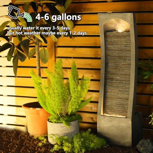 Sunlinua SL4000 Water Fountain Outdoor Indoor Waterfall Modern Cascading Floorstanding Fountain Contemporary Curves Fountains thumb #1