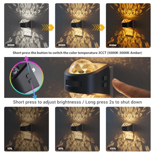 Image of JandCase Motion Sensor Night Light, Star Projector Night Light with 180 Rotatable Plug, 3 Color Temperatures, Automatic Galaxy Nightlight Plug in with Light Sensor for Bathroom Hallway Room Decor