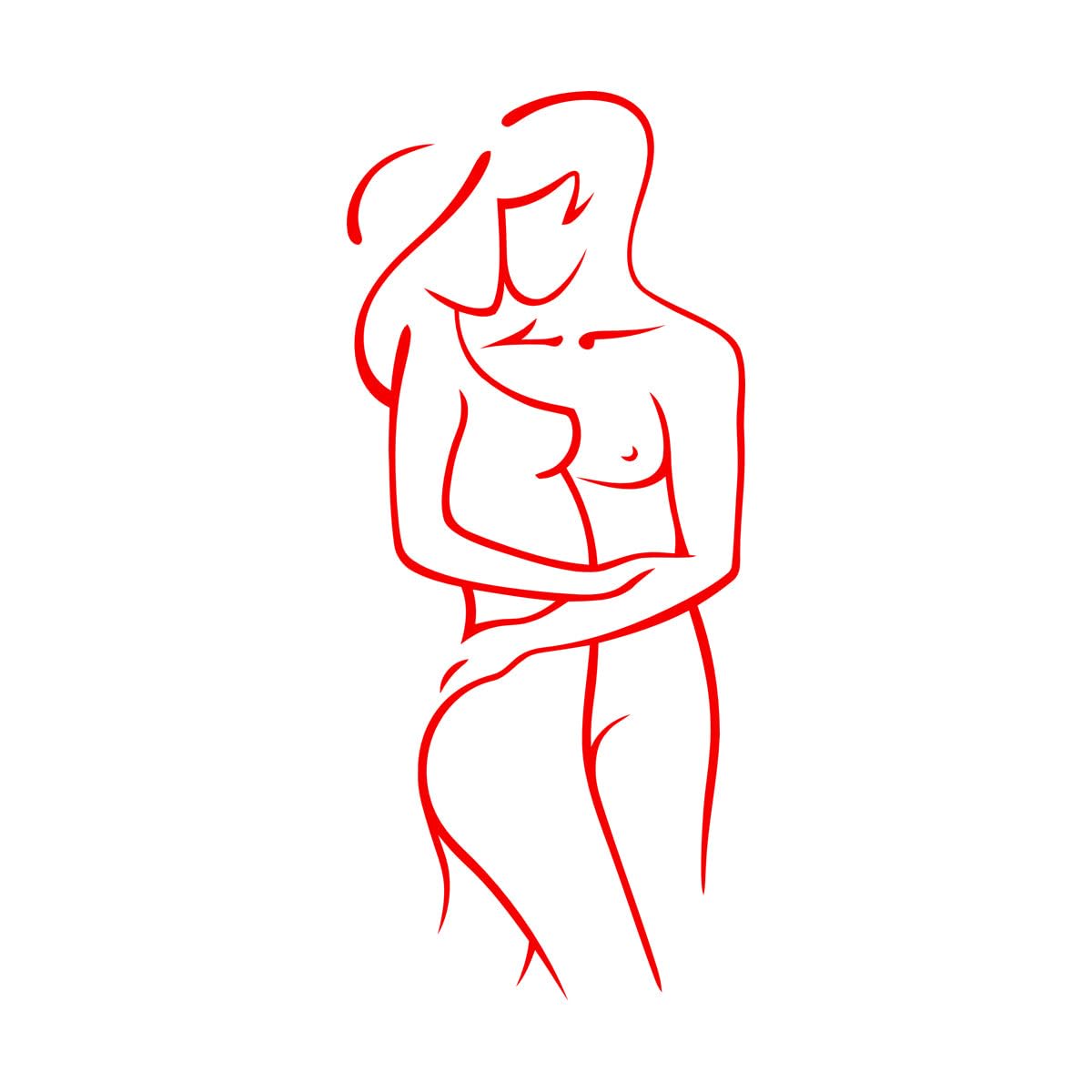Goozan Love Couple Sex Shop Woman Man Romance Fine Carving Stickers 28X63.9cm Removable Without Leaving Glue Rosered