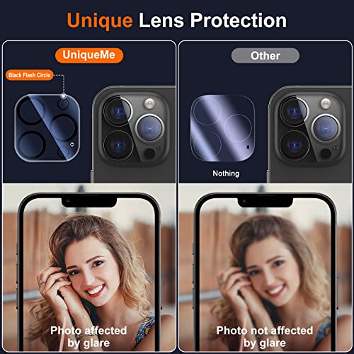 Image of UniqueMe [3 Pack] Camera Lens Protector Compatible with iPhone 13 Pro 6.1 inch / 13 Pro Max 6.7 inch Tempered Glass,[Case Friendly][New version][Scratch-Resistant][Easy Installation] - Black Circle
