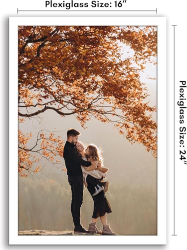 Americanflat 16x24 Poster Frame with Polished Plexiglass - White Picture Frame - Wide Photo Frames Made of Engineered Wood for Vertical or Horizontal Wall Display - Epic Collection - White