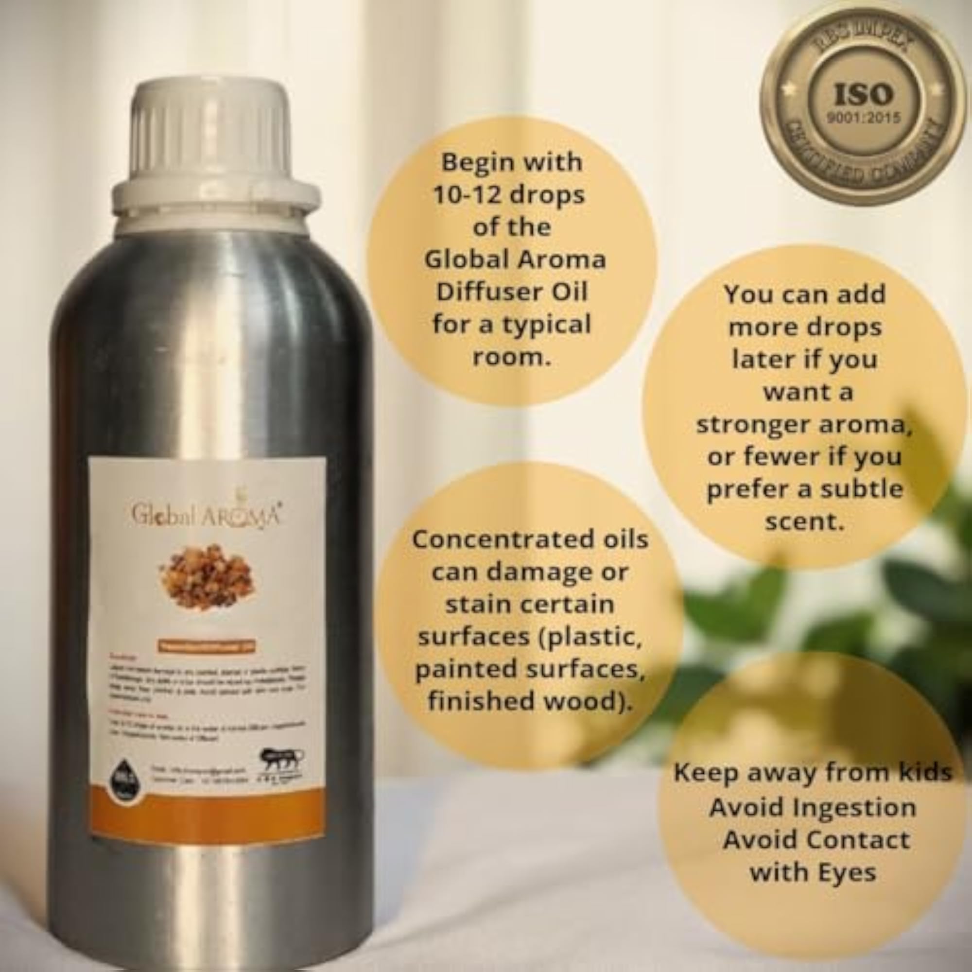 Green Lemon Diffuser Oil, Natural Aromatherapy for Relaxation