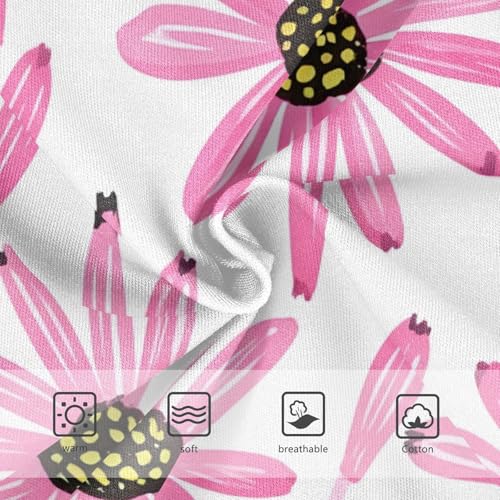 Pink Coneflowers White Toddler Underwear Custom 2t Cotton Girl Panties Cute Artistic Briefs Undies Kids3