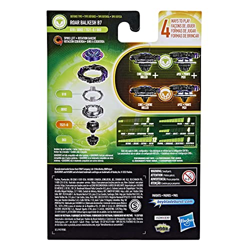 Image of Beyblade Burst Quaddrive Roar Balkesh B7 - Spinning Top Starter Pack Toy, Battling Game Top Toy with Launcher for Kids Ages 8+, Original by Hasbro