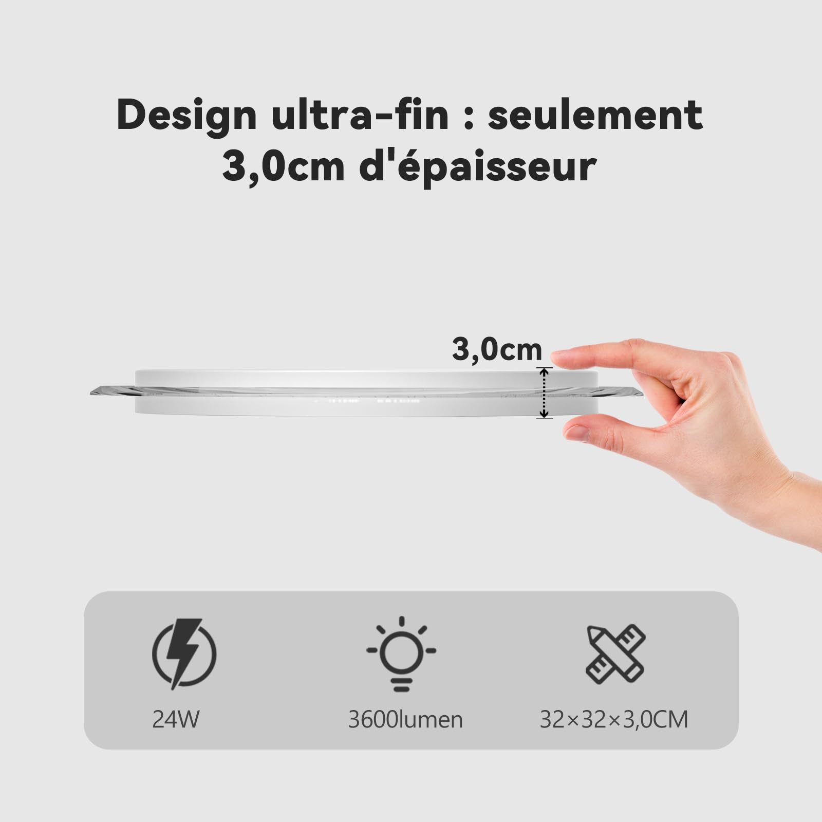 Plafonnier LED avec Design Anneau Planétaire, Télécommande 24W 7 Couleurs RGB, Lampe de Plafond Rond IP44, Dimmer 3000-6500K 3600LM pour Chambre, Chambre d'Enfant, Couloir, Salon, Salle de Bain