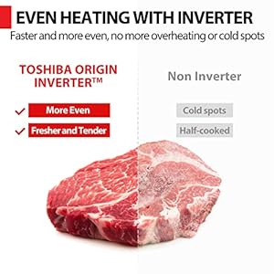 Toshiba 6 in 1 inverter countertop microwave oven healthy air fryer combo master series air fryer broil convection speedy combi even defrost sound onoff 27 auto menu stainless steel  urban country home decor