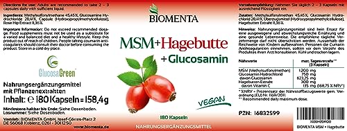 MSM-Pulver mit Hagebutte und Glucosamin von Bioprodukten