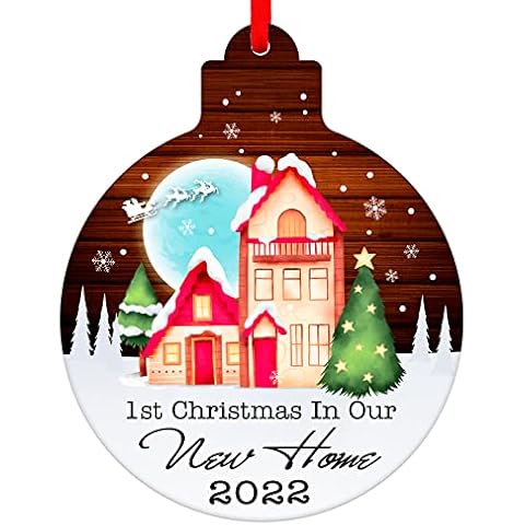 PETCEE 1st Christmas in Our New Home Ornament 2022 New Home Ornament for Christmas Tree Decorations 2022 New Home Gifts for Home Christmas Ornament Housewarming Gifts for New Home Cover
