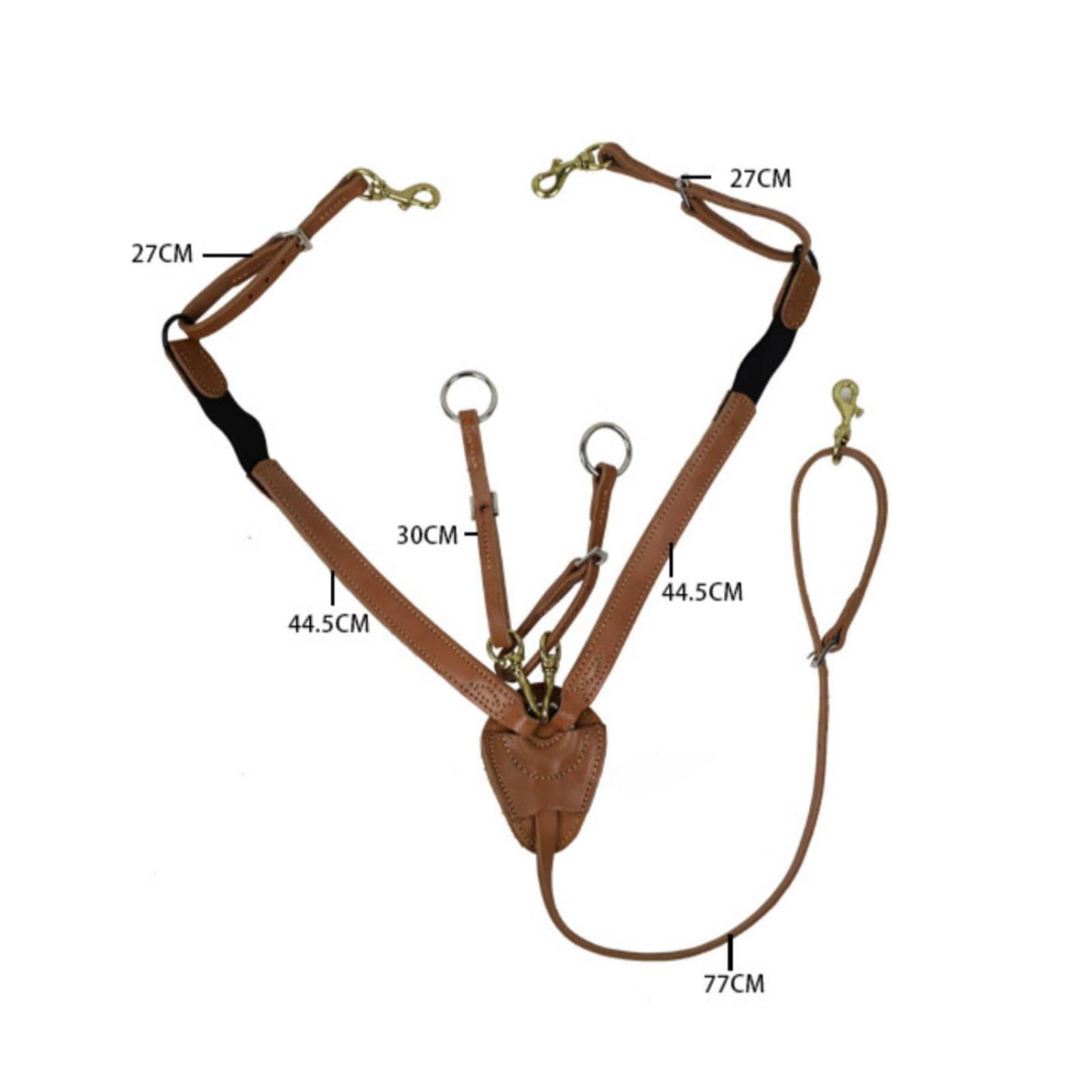 Pettorale Fascia per Cavallo Cuoio Elastico Connessione Metallo Fibbia Regolabile Funzione Stabilità Comfort Prodotto in Pelle Adatto per, Marrone, Marrone