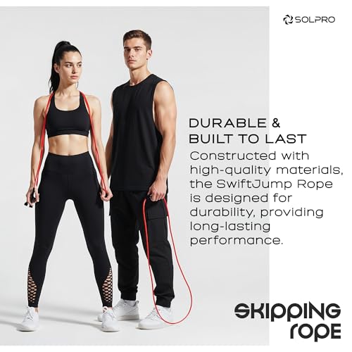 Image of Solpro Aero Adjustable Jump Rope Skipping Rope for men, women, kids, boys, girls | Unisex, Tangle-Free, Durable, Ideal for fitness, cardio, agility & home workouts