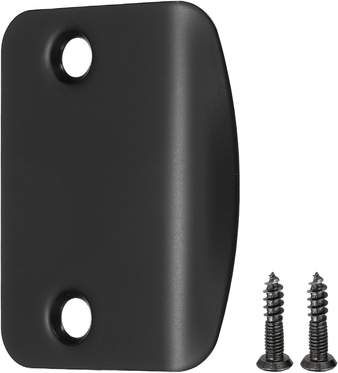 PATIKIL 1 PCS Door Edge Hole Filler Plate, 2-1/4inch x 1-7/16inch Stainless Steel Round Corner Deadbolt Cover Plate for Exterior Doors Lock, Black