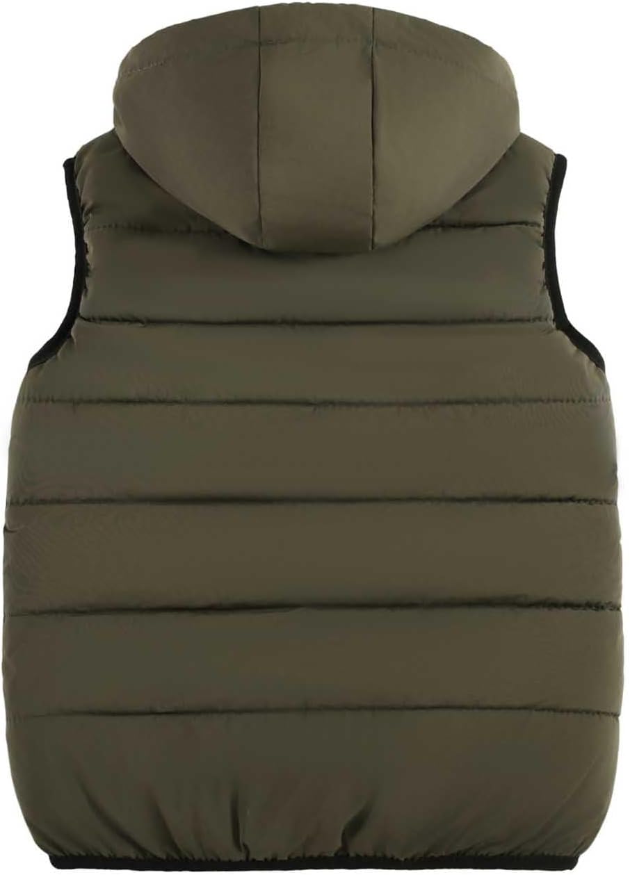 Boys Girls Hooded Quilted Puffer Vest Winter Jacket | Boys Girls Hooded Puffer Vest Lightweight Sleeveless Quilted Waistcoat Outerwear Warm Puffy Down Jacket Loose Fit Clothing