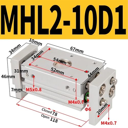 Pince pneumatique MHL2 serrage stable double effet 10D1