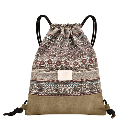 LAKE OF FIRE Drawstring Bags - Lightweight & Compact Bag for Yoga, Gym, Sports, Beach, Travel, and Daily Use(Brown)