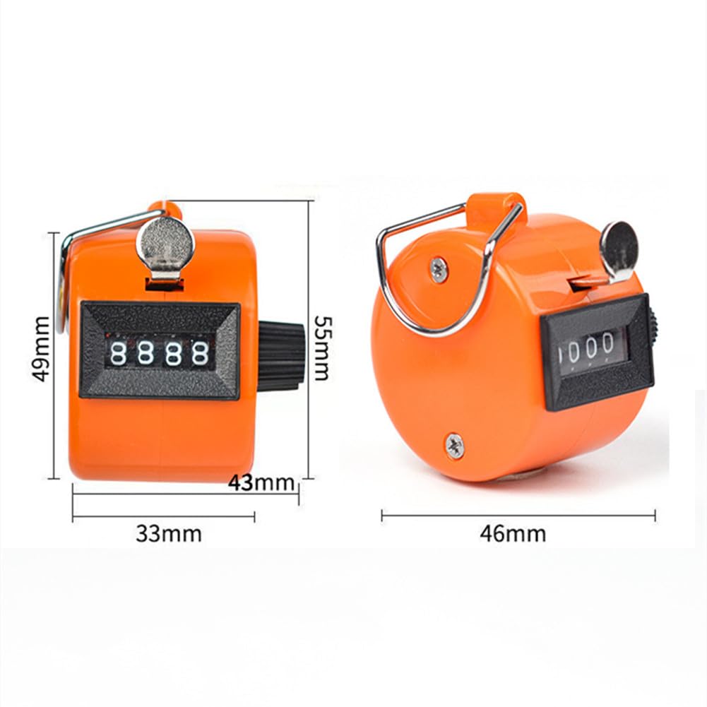 Contatore Manuale in Metallo 3 Pezzi, Tally Counter Digitale Display a 4 Cifre