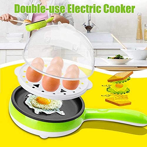 Image of Multifunctional 2 in 1 Electric Egg Boiling Steamer Egg Frying Pan Egg Boiler Electric Automatic Off with Egg Boiler Machine Non-Stick ElectricEgg Frying Pan