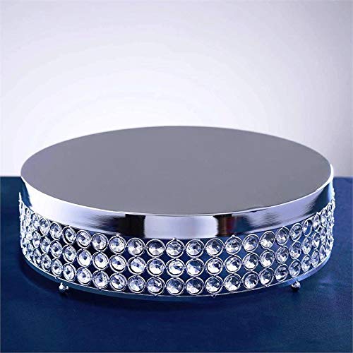 BalsaCircle 4-Inch Tall x 135-Inch Wide Silver Beaded Round Cake Stand - Wedding Birthday Party Display Dessert Riser Pedestal Cen
