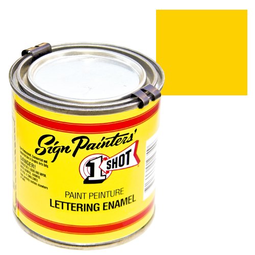 1 Shot Lettering Chrome Yellow Pinstriping Lettering Enamel Paint, Quart
