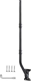 Universal Antenna Mounting Pole 1.5" Dia x 51" L, Heavy Duty J Mount for Starlink, Weather Station & All Types of Antennas, Adjustable Pivot Lock Bracket for Wall, Eave & Roof