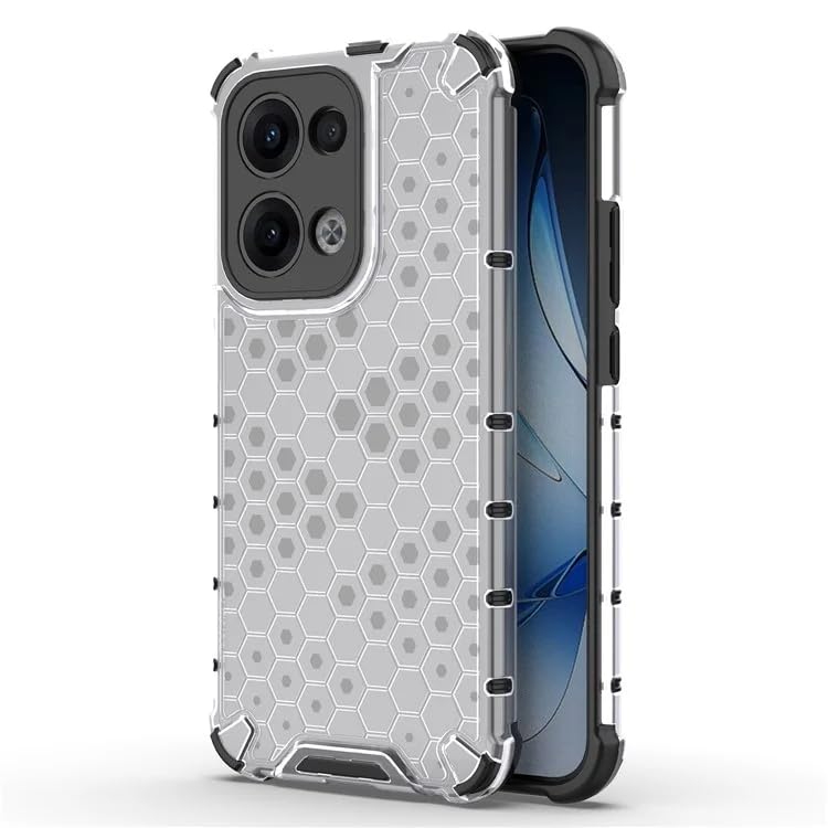 Image of Harc PC Honeycomb Back Case Cover for Oppo Reno 13 Pro Anti Slip Ultra Thin Shockproof Reinforced Corners (Polycarbonate|Clear)