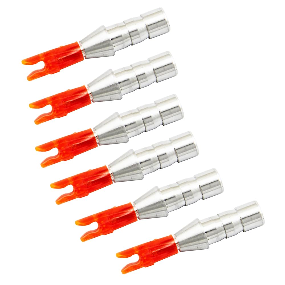 UP100 24 Sets Outer Diameter 6.2mm Pin Nock S Size Archery Arrow Pin Nock Arrow Tail Wings for Compound Recurve Bow Carbon Arrow (Transparent Red)