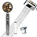 Pommeau de douche à main à hélice haute pression, pommeau de douche à 360 ° Pomme de douche rotative à économie d'eau turbocompressée, avec filtre et interrupteur, pour pomme de douche de bain (Gold)
