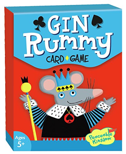 Peaceable Kingdom Gin Rummy Classic Card Game for Kids - 52 Cards with Gift Box