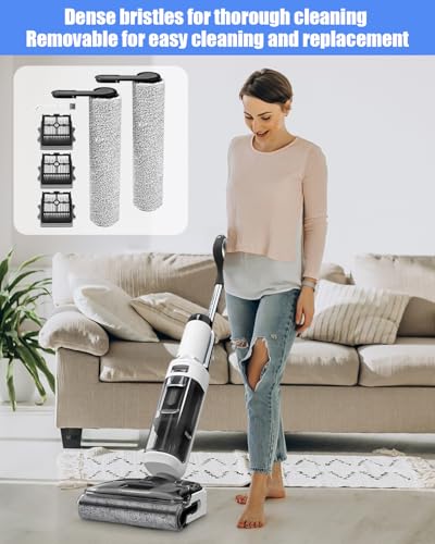 Toaren 6 Zubehörset für Tineco Floor One Stretch S6/S7 Stretch Ultra/Switch S6/i6 Stretch Ersatzbürsten und Filter für Tineco Zubehör Set,Nass-und Trockensauger Ersatzteile 2 Bürstenrolle,3 Filter