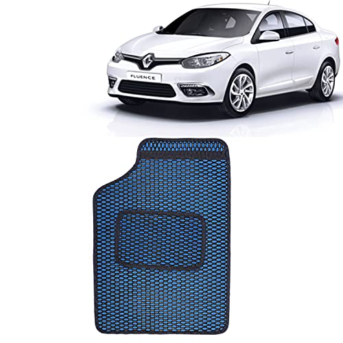 Image of Kingsway Dotted Design Car Floor Foot Mats Universal Fit for Renault Fluence, Model Year : 2012 Onwards, Water and Dustproof, Color Blue, Set of 5 Pieces