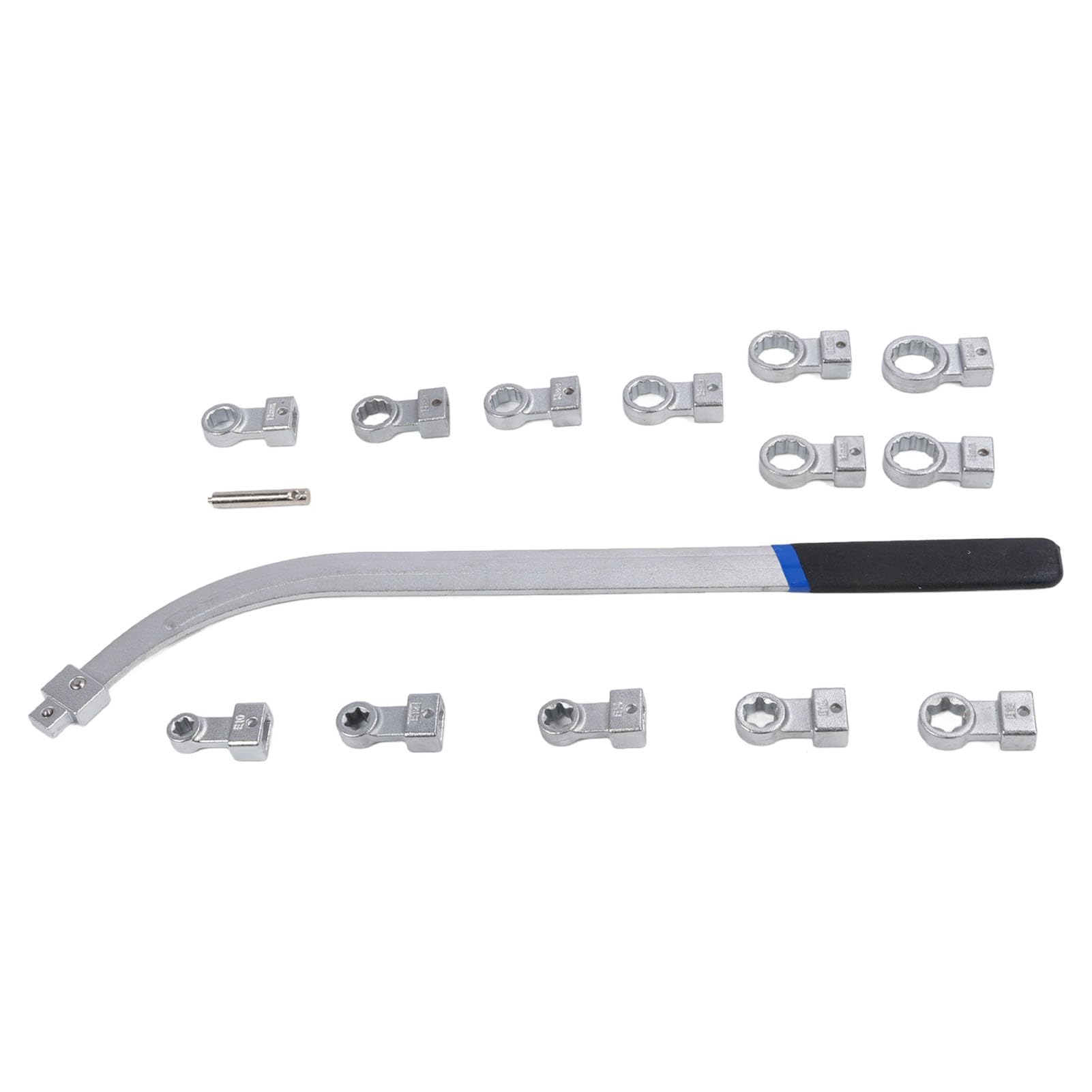 15 szt. Uniwersalny Zestaw Narzędzi do Demontażu Napinacza Paska Pomocniczego, Zestaw Kluczy do Napinacza Paska Wielorowkowego 12-19 Mm Star Torx E10 E12 E14 E16 E18, Pasek