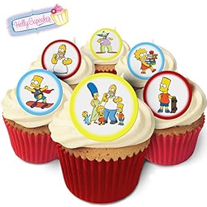 24 Fabulous Pre-Cut Edible Wafer Cake Toppers: The Simpsons