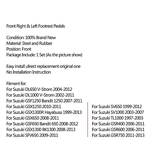VIPIH Pedane Anteriori Moto Pedane Fit per Suzu-ki...