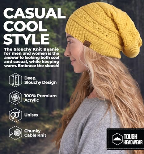 Image of Tough Headwear Slouchy Oversized Beanie Hat - Warm Winter Hats for Women - Stretch Fit Mens Beanie